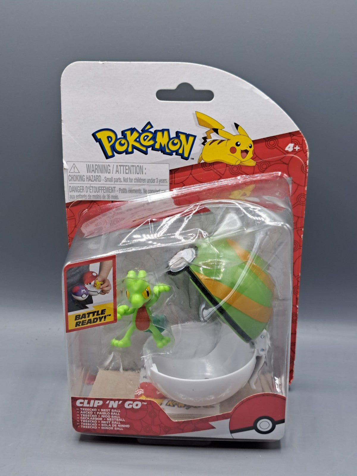 NIB Pokemon Clip 'n' Go Treecko + Nest Ball Action Figure Toy